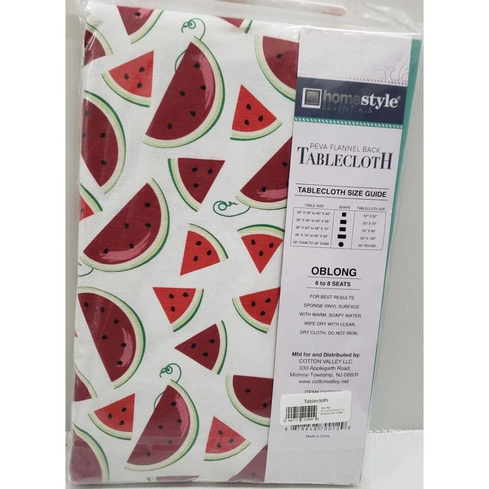 Printed Kitchen Vinyl Tablecloth, 52